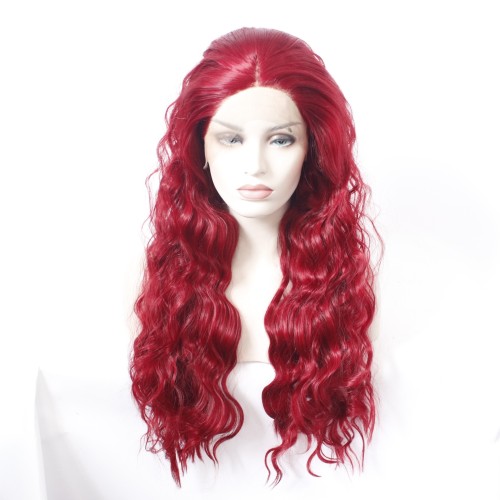 Big Wavy Red Lace Front Synthetic Wigs LF536