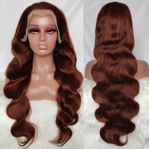 20" Dark Brown Body Wave 13X4 Lace Front Remy Natural Hair Wig NH286