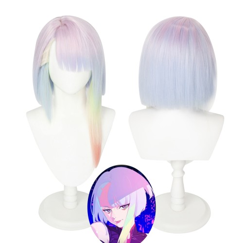 Cyberpunk Edgerunners Lucy Tone Multi-Color Layered Synthetic Cosplay Wigs CW849