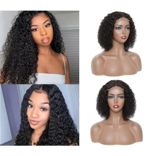 Natural Kinky Curly Lace Front Human Hair Wigs NH1165