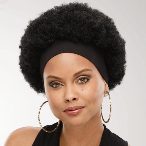 Black Fluffy Afro Synthetic Headband Wigs HW916