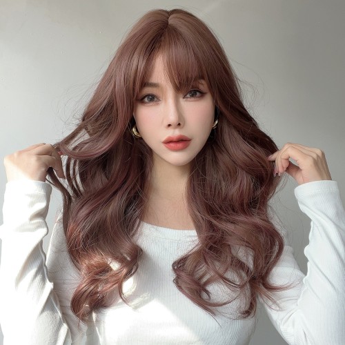 Rouge Color Long Wavy Synthetic Wigs RW772
