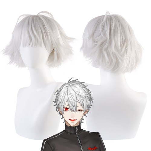Youtuber Gamers Silvery White Short Synthetic Cosplay Wigs CW869