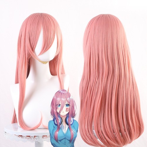 The Quintessential Quintuplets Nakano Miku Smoky Pink Straight Cosplay Wigs CW899