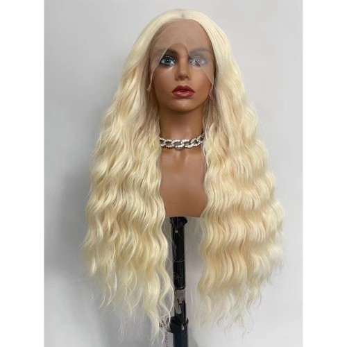 Fashion Blonde Loose Curly Lace Front Synthetic Wig LF479