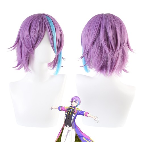  Wonderlands×Showtime Kamishiro Rui Purple Highlights Blue Cosplay Wigs CW877