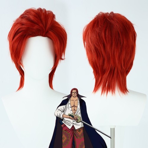 One Piece Shanks Dark Red Synthetic Cosplay Wigs CW857