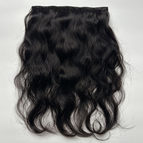 18" Human Hair Clip In Hair Extensions Natural Wave PW1008