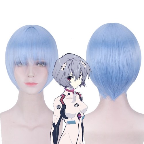 EVA Ayanami Rei Purple Light Blue Synthetic Cosplay Wigs CW846