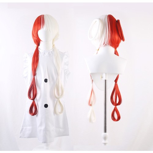 One Piece Uta Red White Split Color Synthetic Cosplay Wigs CW858