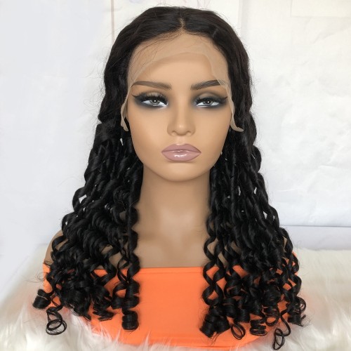 18" Funmi Wave Egg Curl 13X4 Lace Front Remy Natural Hair Wig NH281