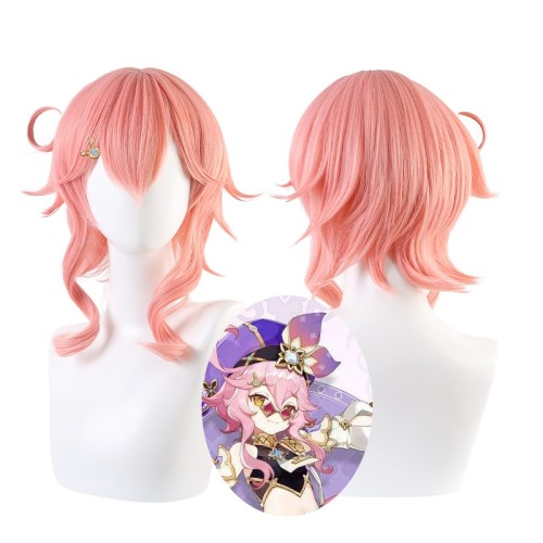 Genshin Impact Dori Smoky Pink Rose Red Synthetic Cosplay Wigs CW833