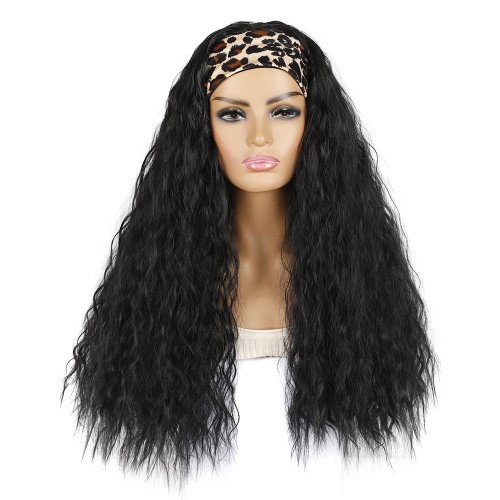 24" Black Loose Curly Synthetic Headband Wigs HW952