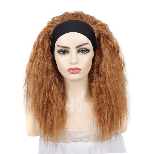 Light Brown Corn Curly Synthetic Headband Wigs HW961