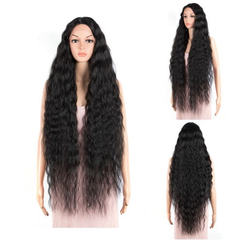 Black Wave-Length Lace Front Synthetic Wig LF170