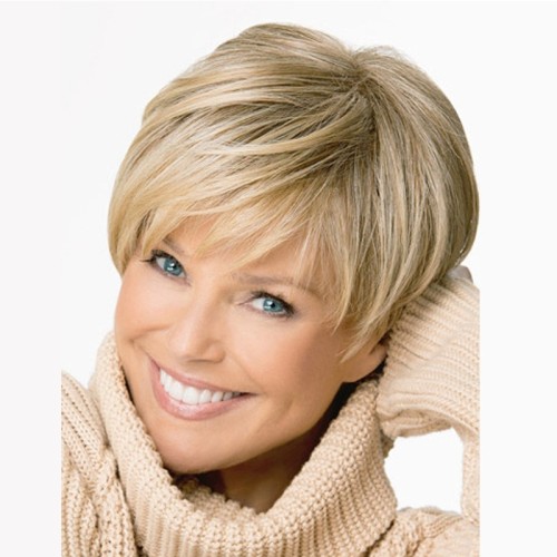 Two Tone Blonde Short Straight Synthetic Pixie Wigs RW1317