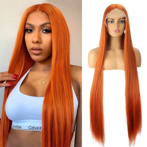 Ginger Straight Super Long Lace Front Wigs LF066
