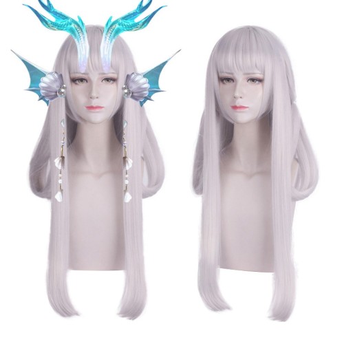 Honor of Kings Xi Shi Silver Synthetic Cosplay Wigs CW879