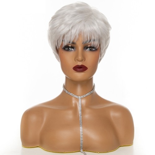 White Short Straight Synthetic Pixie Wigs RW1319