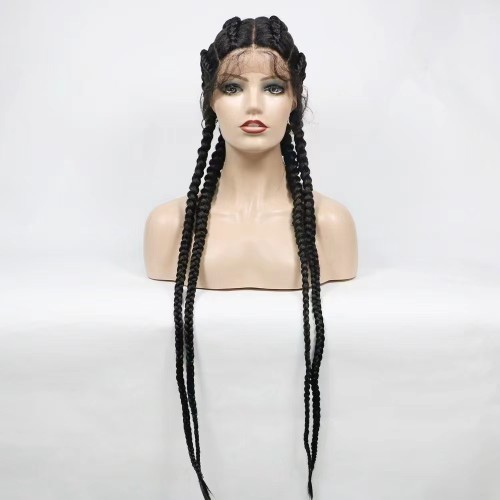 36" Long Quadruple Braid Lace Front Synthetic Braided Wig BW366