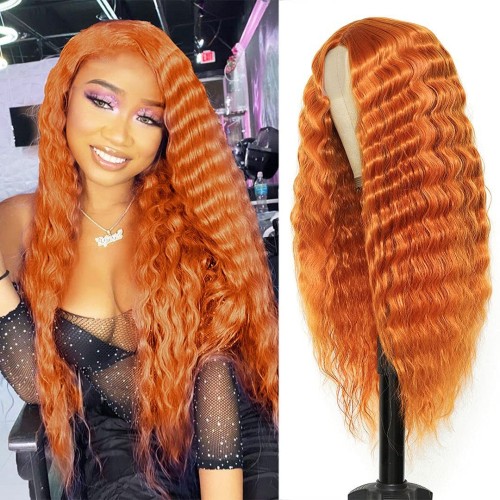 Orange Deep Wavy Synthetic Hair Wig RW051